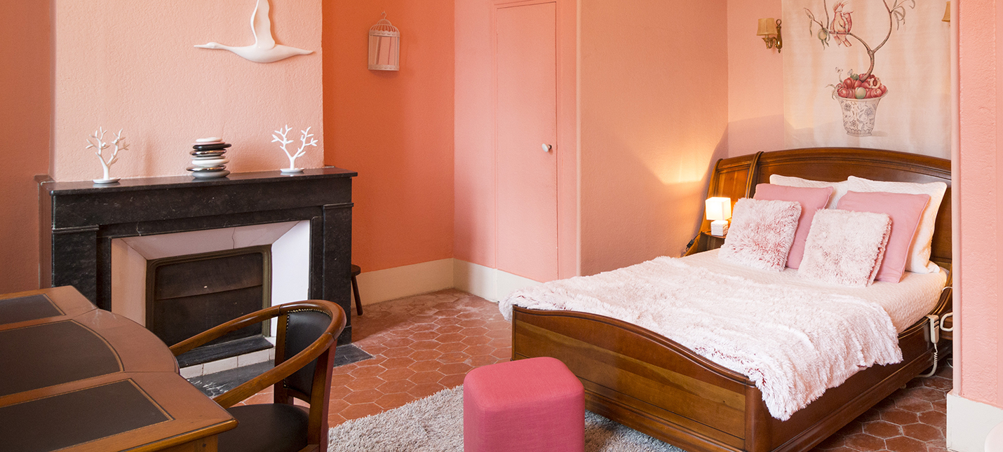 The interior of the Opale guest room in accommodation in Sète
