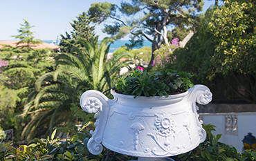 Le jardin avec vue sur la mer du Logis du Mas